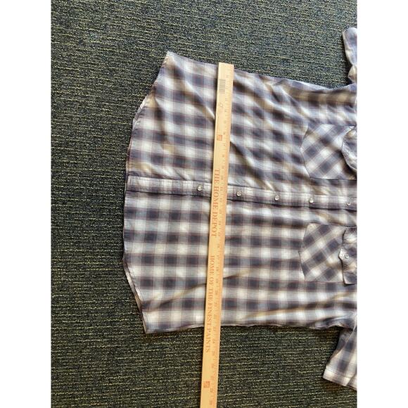 Canyon Guide Outfitters shirt Mens Large Plaid Western Pearl Snap gray red - Picture 5 of 10
